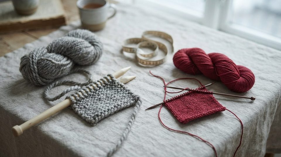 Illustrationsbillede: Kan man strikke sweater af strømpegarn? Garnets løbelængde og pindestørrelse